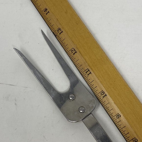 Vintage Stanhome Stainless Cooking Meat Fork With Brown Plastic Handle - Picture 7 of 7